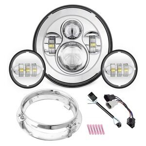 SUNPIE Compatible with H_arley Motorcycle 7 Inch Head light Fog Lights Combo